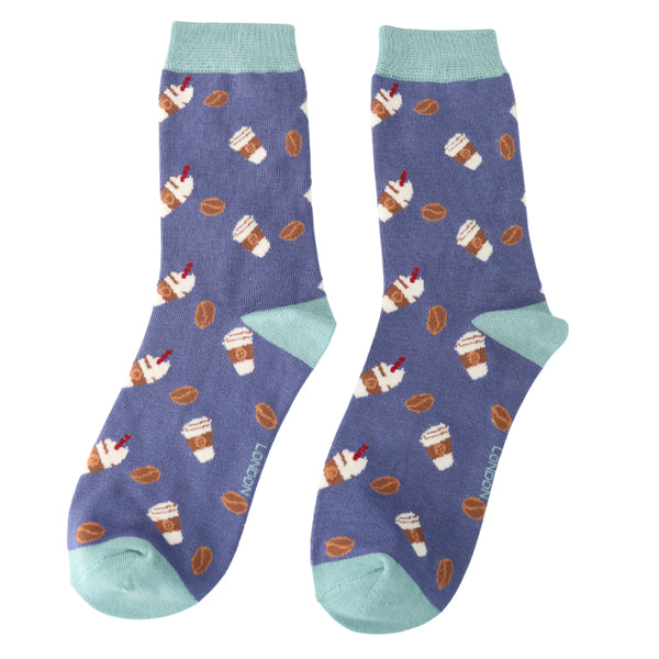 Takeaway Coffee Socks- Denim