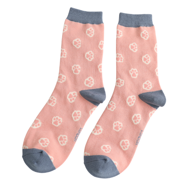 Jelly Bean Paw Socks - Dusky Pink