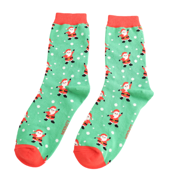 Jolly Santa Socks - Green