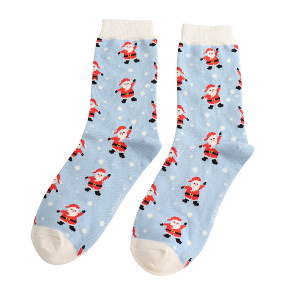 Jolly Santa Socks - Blue