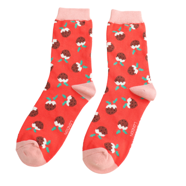 Christmas Pudding Socks - Red