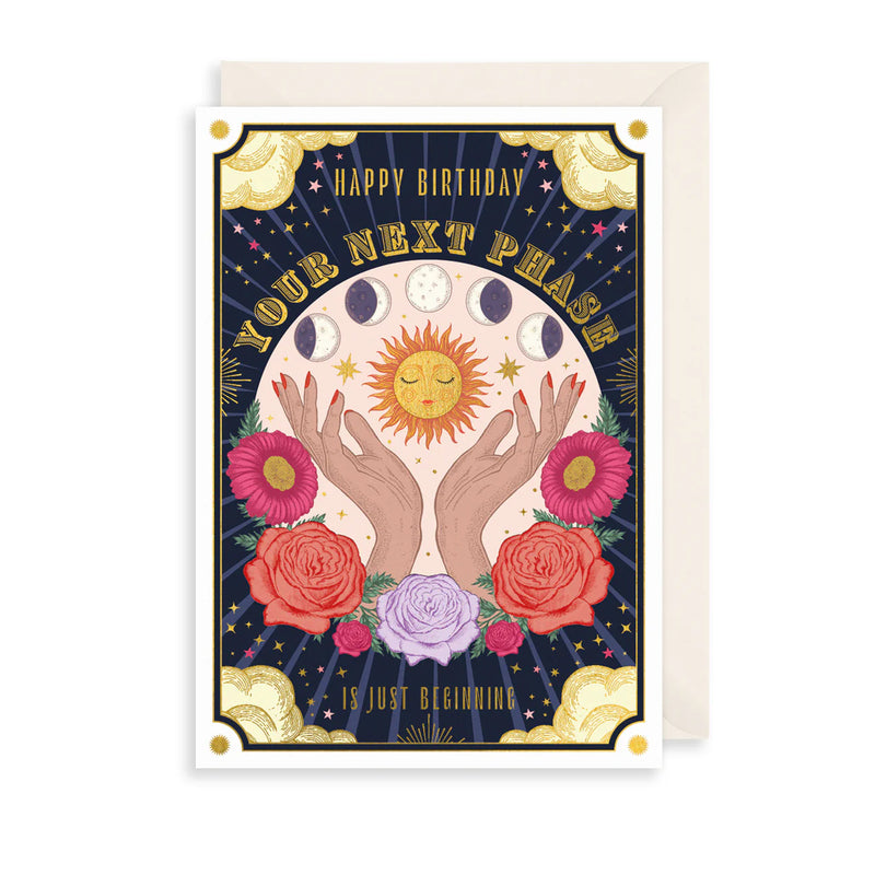 Moon Phases Birthday Card