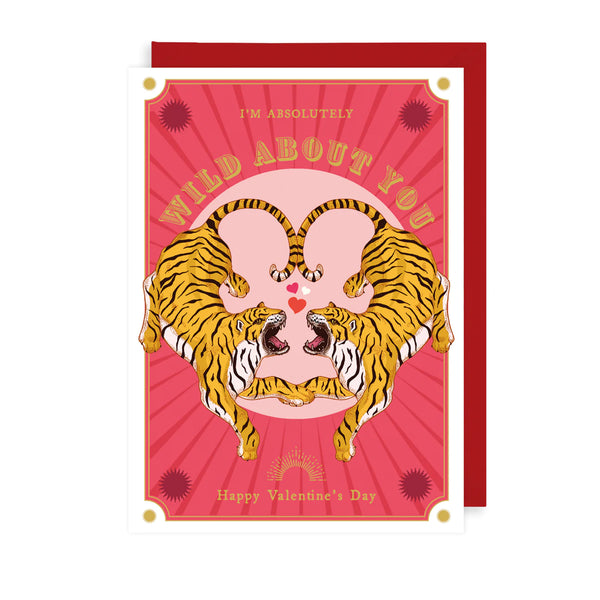 Wild About You Tigers Valentines Day Card