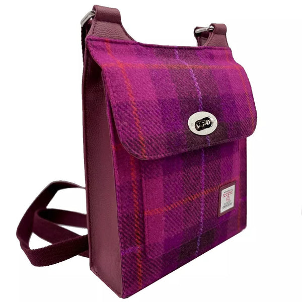 Harris Tweed Satchel Bag - Purple Check