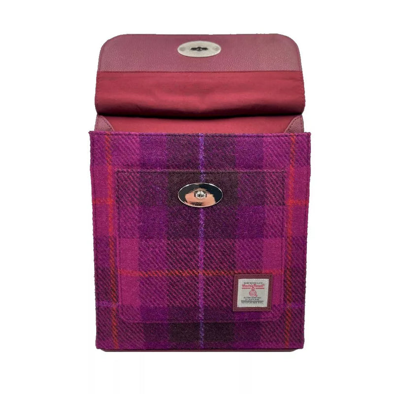 Harris Tweed Satchel Bag - Purple Check