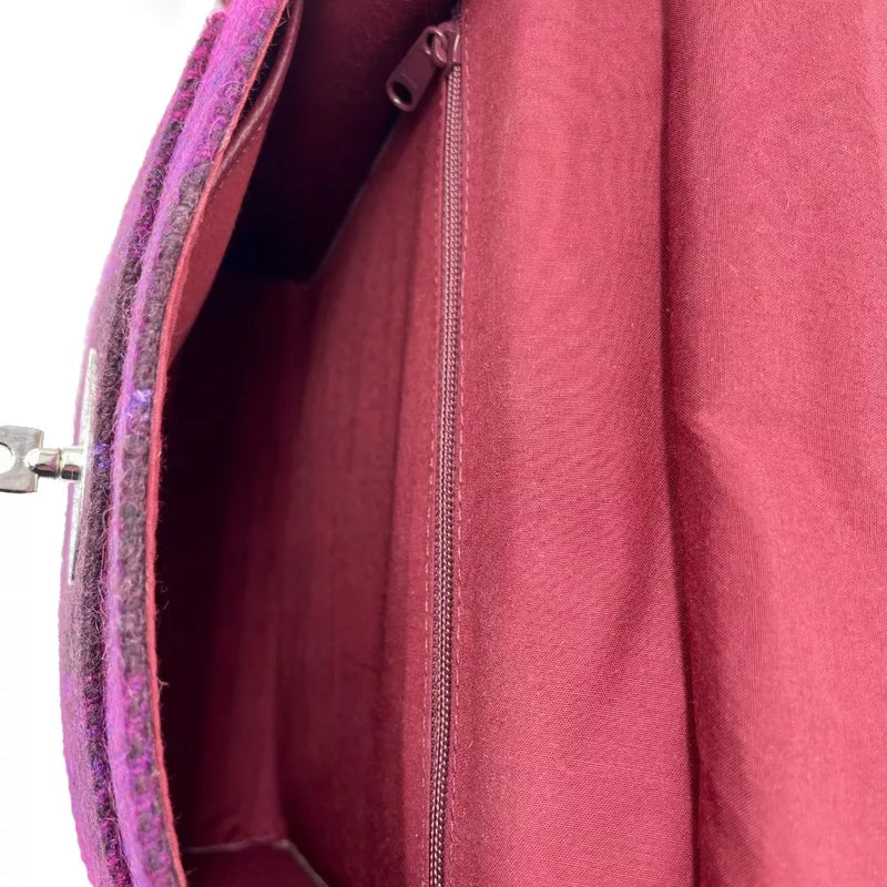 Harris Tweed Satchel Bag - Purple Check