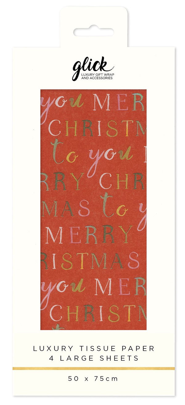 Merry Christmas Red Tissue Paper