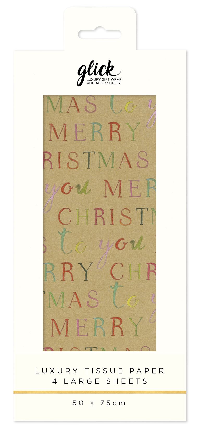 Merry Christmas Gold Tissue Paper