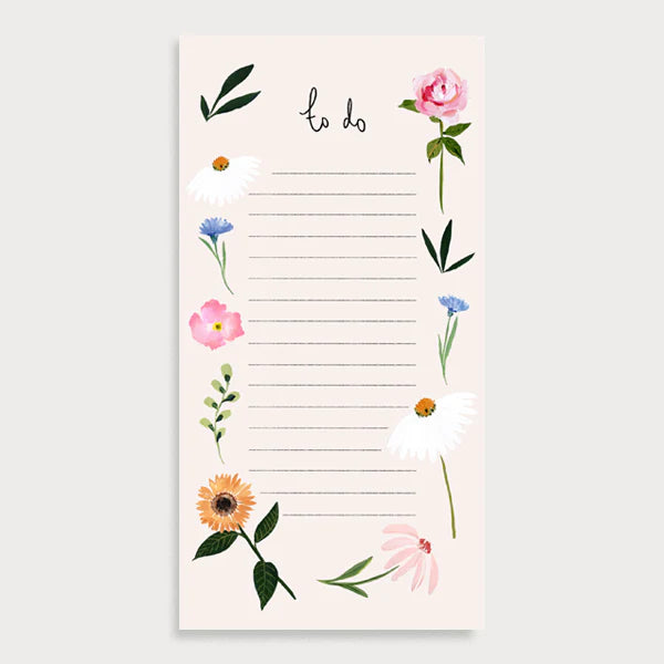 Mixed Floral To Do List Notepad