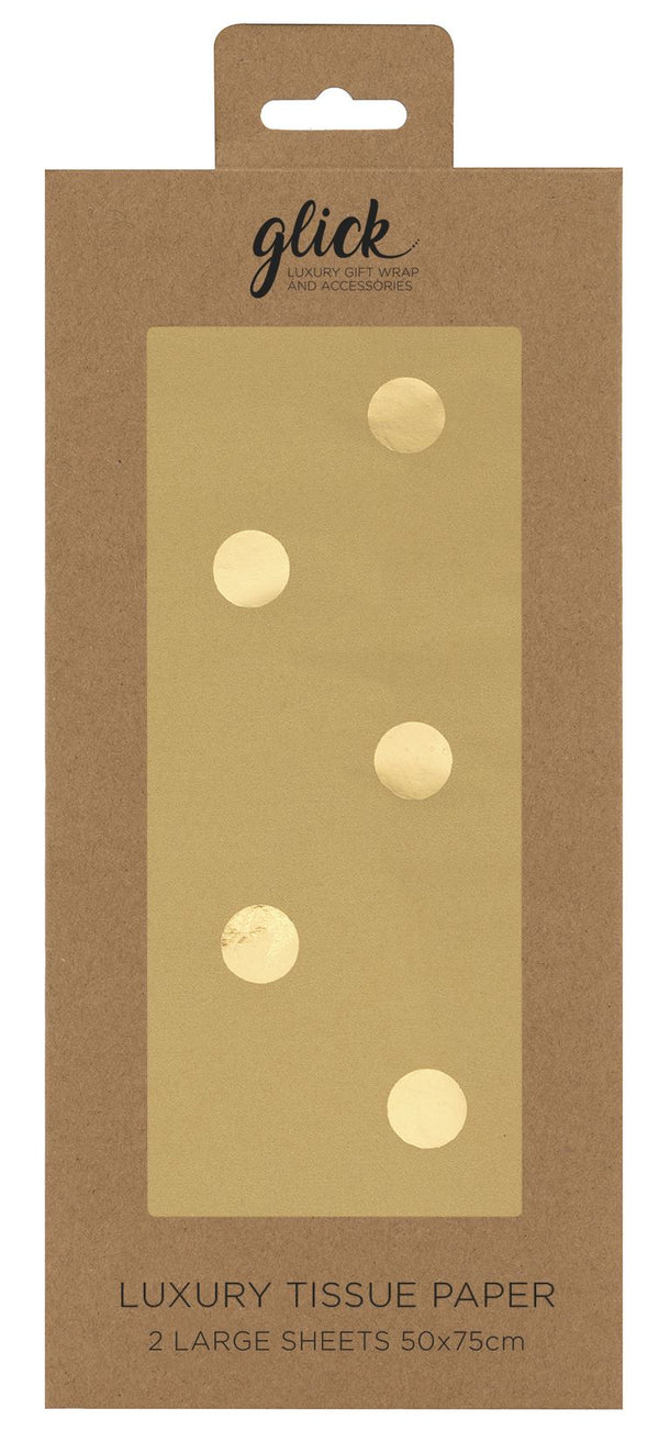 Foil Dots Gold Tissue Paper