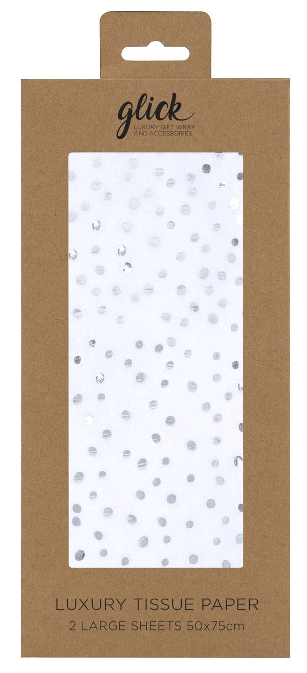 Foil Flecks White Tissue Paper