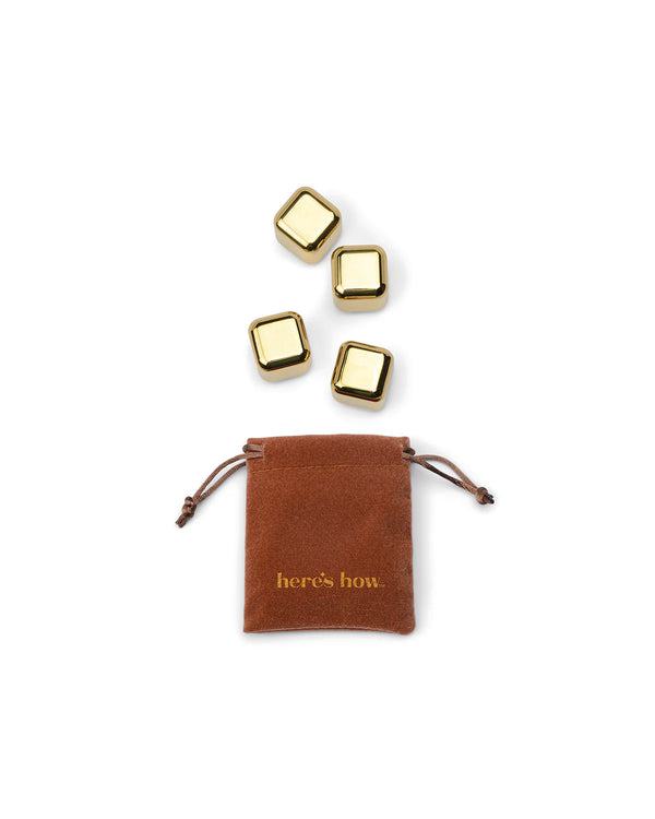The Ruby Cocktail Chillers In Gold - Set of 4