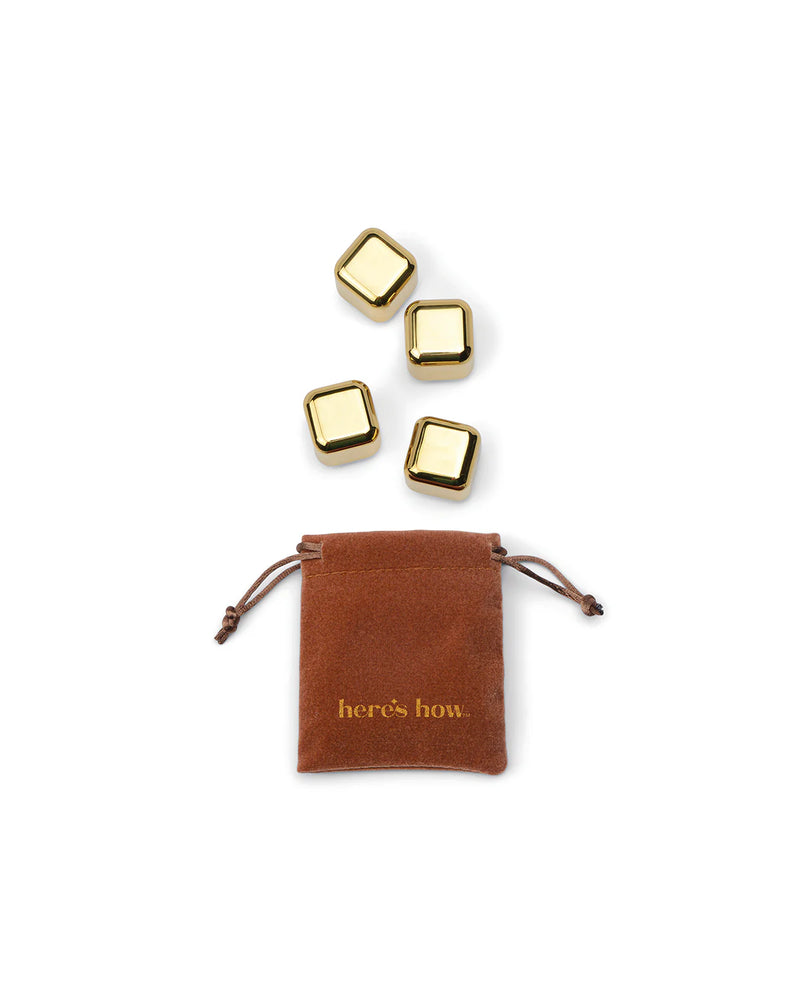The Ruby Cocktail Chillers In Gold - Set of 4