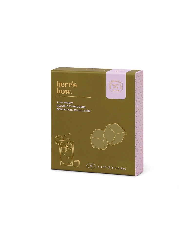 The Ruby Cocktail Chillers In Gold - Set of 4