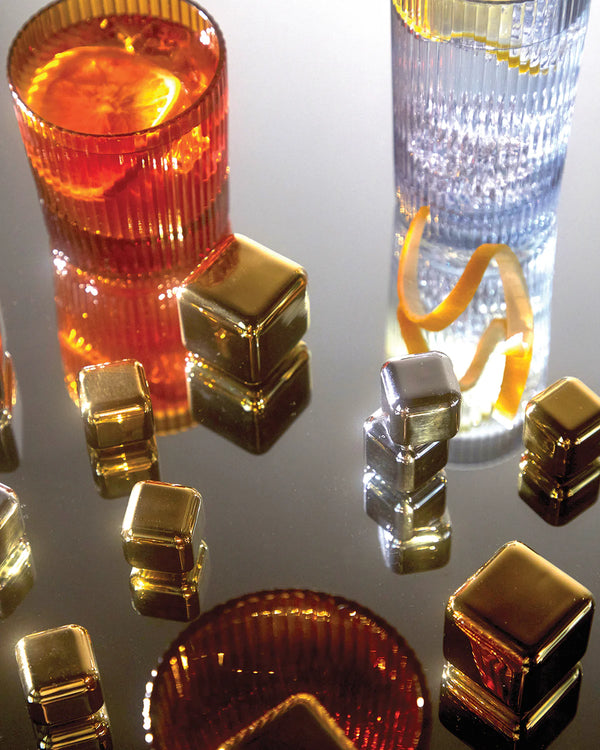 The Ruby Cocktail Chillers In Gold - Set of 4