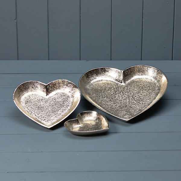 Silver Heart Shaped Plate - Small