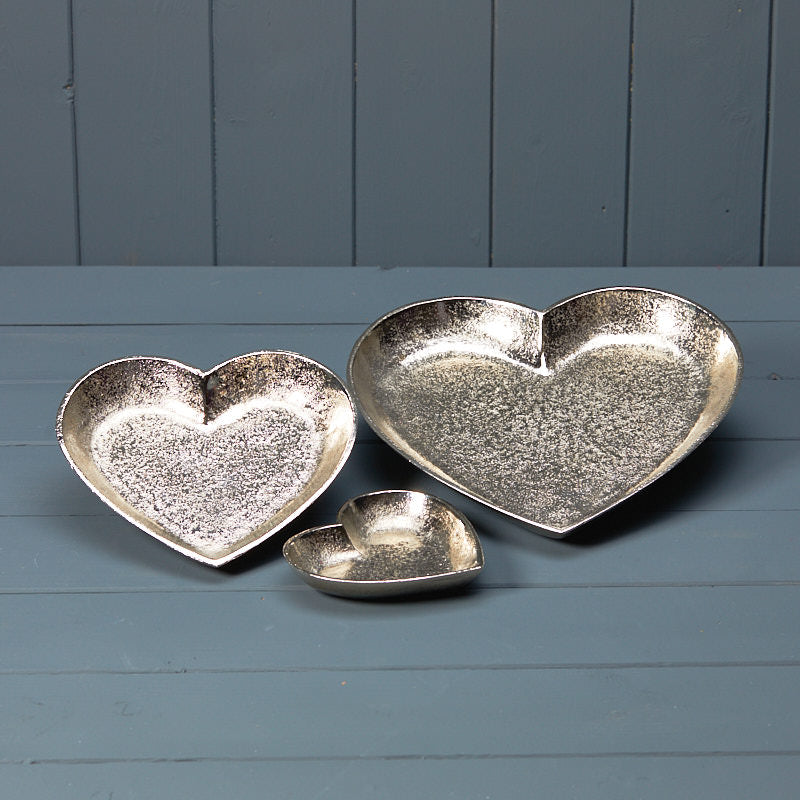 Silver Heart Shaped Plate - Small
