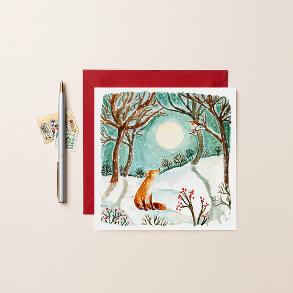 Fox & Moon Christmas Card