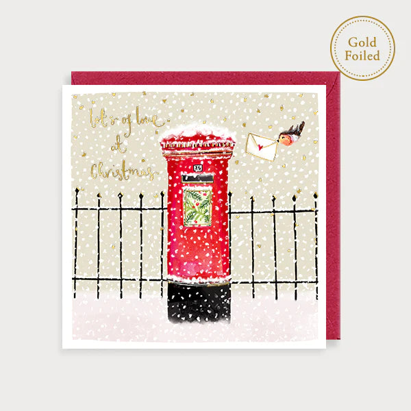 Post Box Lots of Love Christmas Card