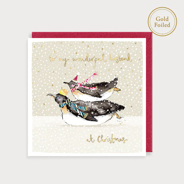 Penguins Wonderful Husband Card