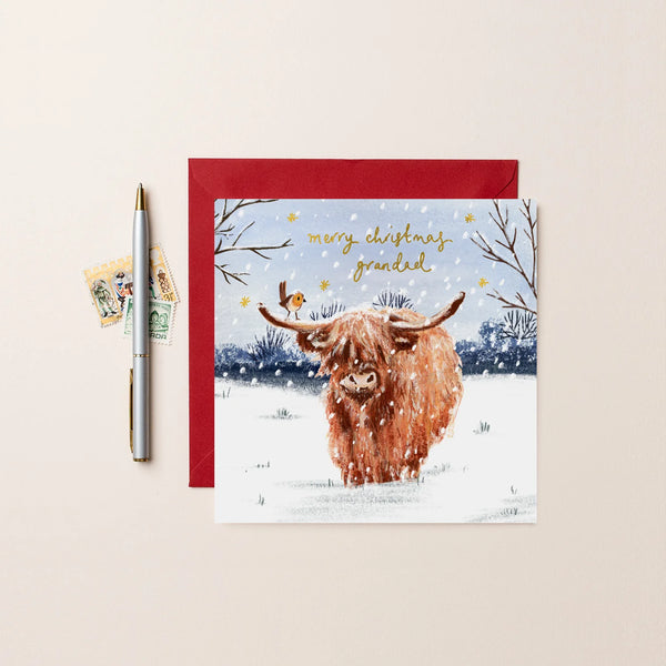 Highland Cow Grandad Christmas Card
