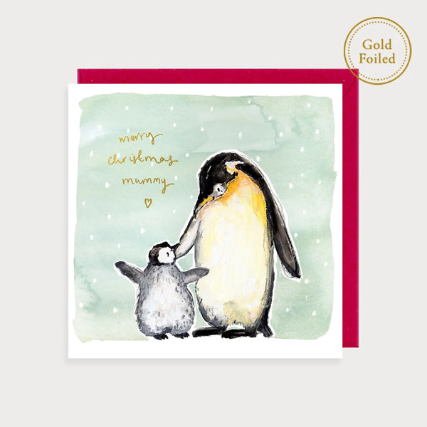 Penguins Merry Christmas Mummy Card