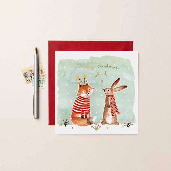 Fox & Bunny Friend Christmas Card