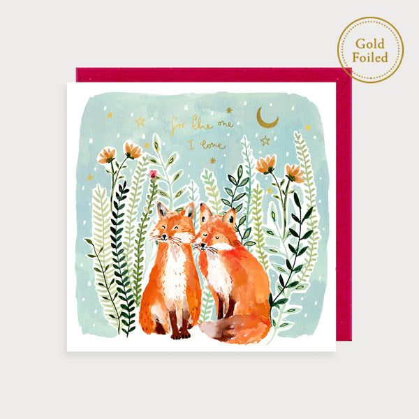 Fox Couple The One I Love Christmas Card