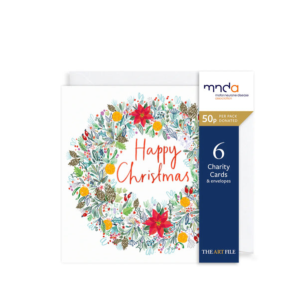Pinecone And Poinsettia Christmas Charity Christmas Cards
