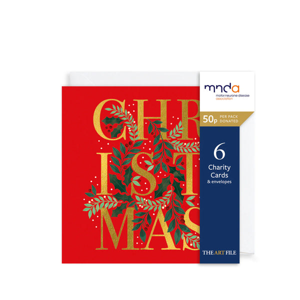 Red Text Christmas Charity Christmas Cards