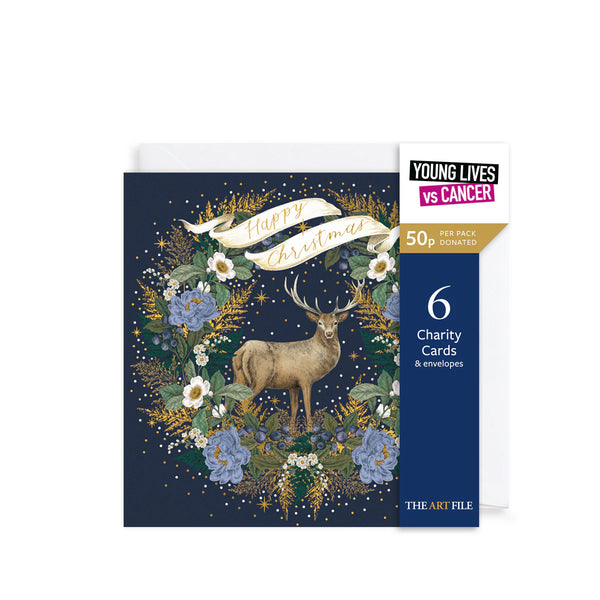 Christmas Stag & Wreath Charity Christmas Cards