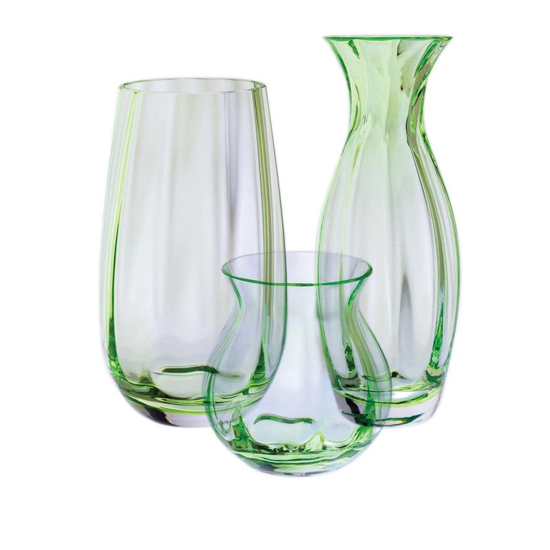 Artisan Round Iron Vase - Moss Green