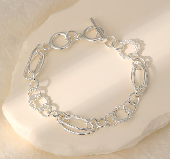 Silver Oval Chain Bracelet