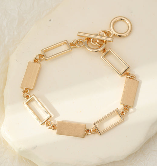 Gold T-Bar Tennis Bracelet