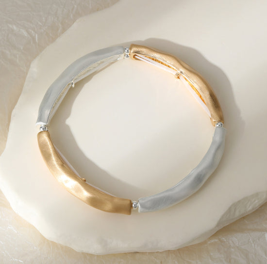 Silver & Gold Elastic Bangle