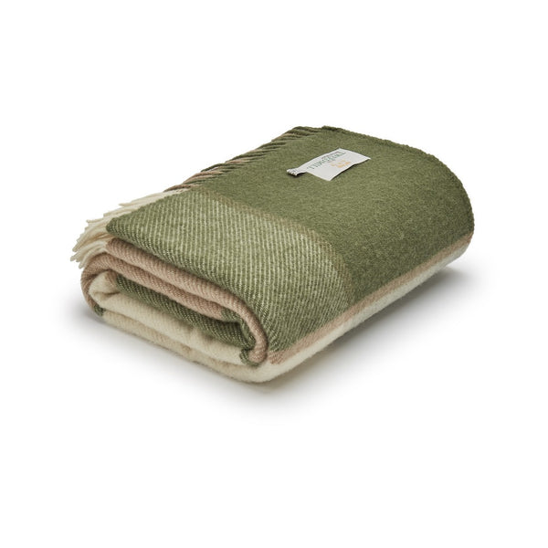 Block Check Olive Throw
