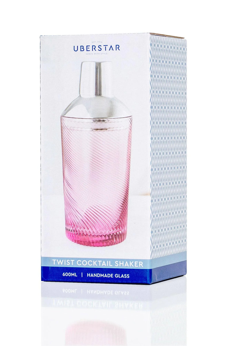 Twist Glass Cocktail Shaker – Pink