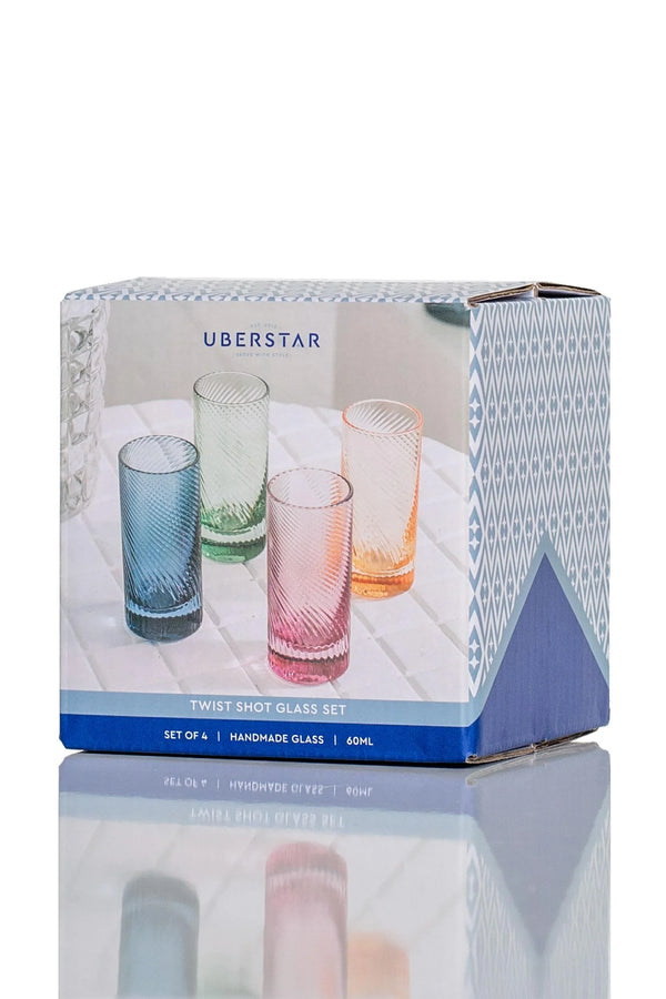 Twist Coloured Shot Glasses – Set of 4