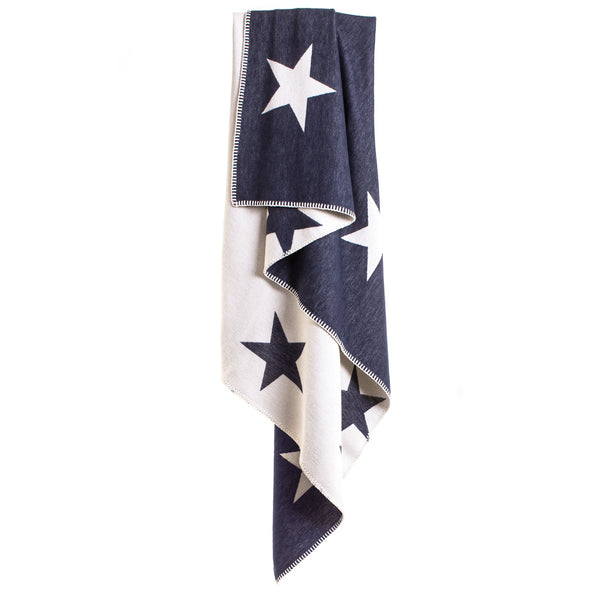 Cotton Star Navy Throw