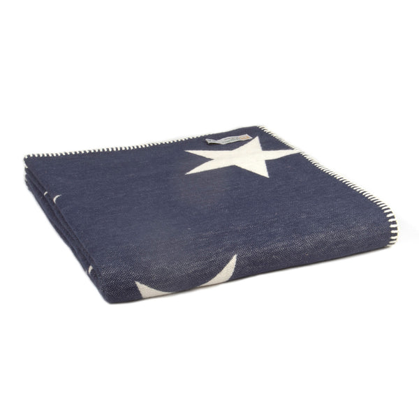 Cotton Star Navy Throw