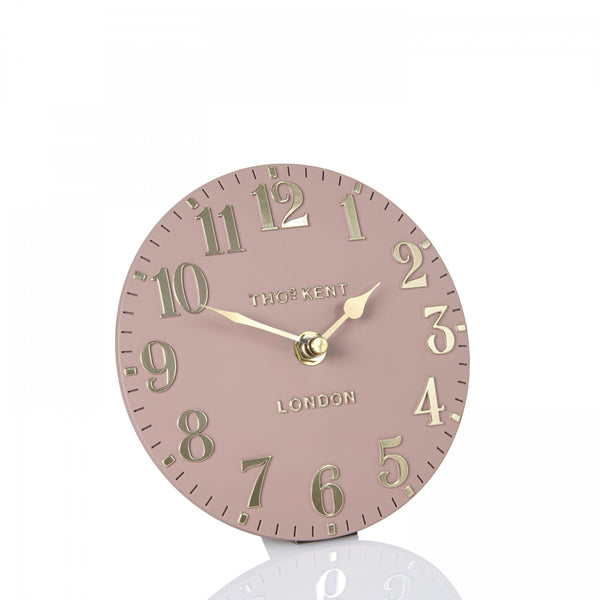 6" Arabic Mantel Clock - Blush Pink