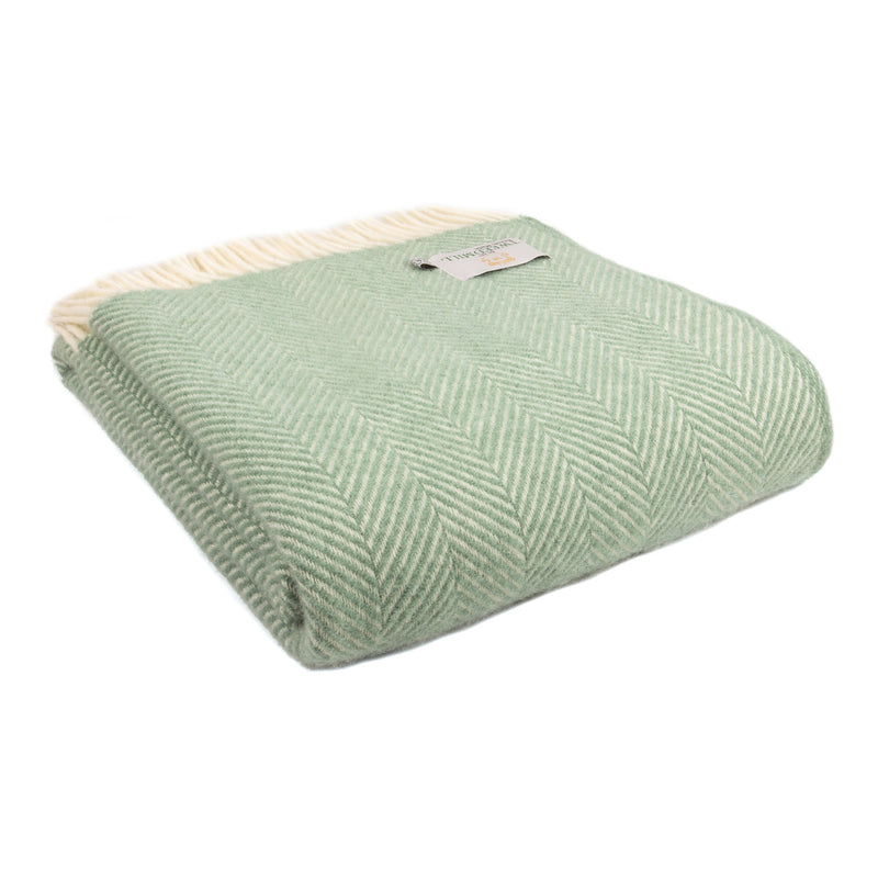 Fishbone Sea Green Throw