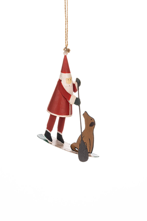 Santa and Dog Paddleboarding