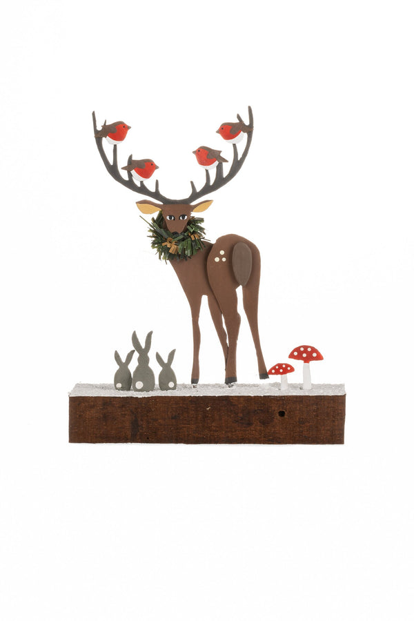 Robins On Antlers On Base