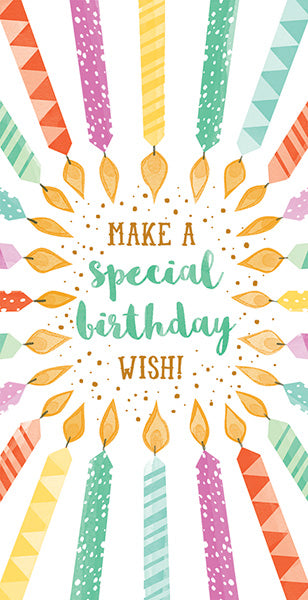 Candles Birthday Wish Money Wallet Card