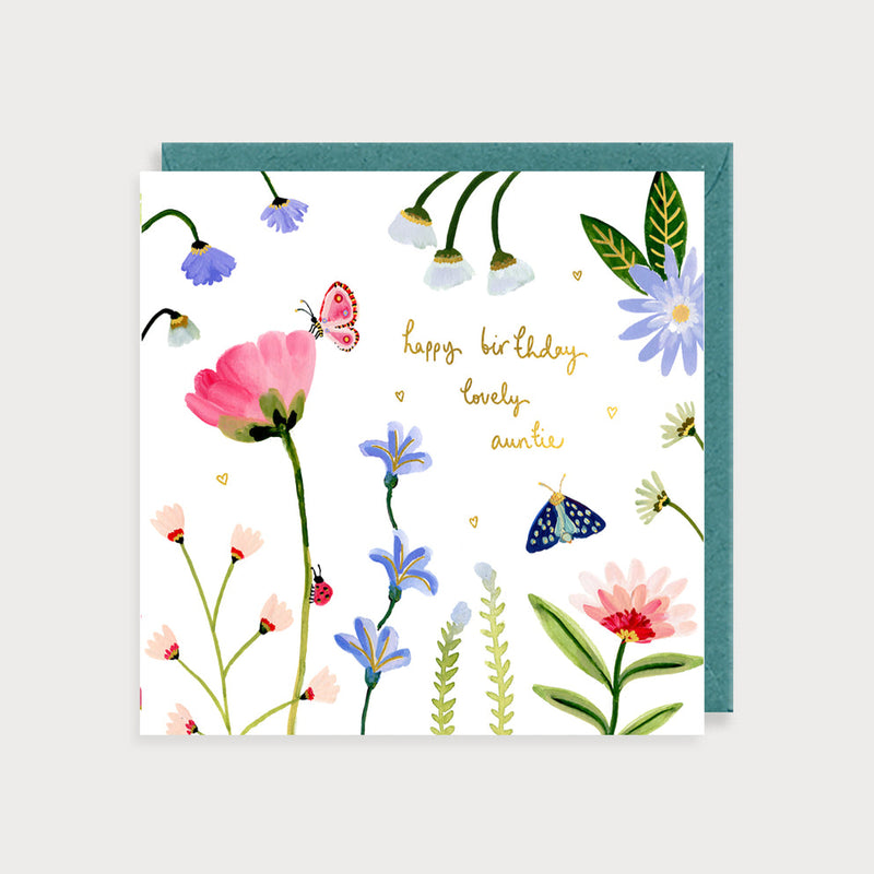Happy Birthday Lovely Auntie Flowers Birthday Card