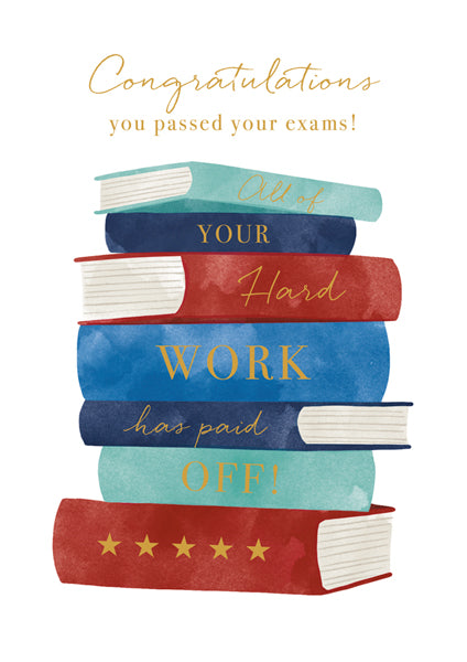 Congratulations Exam Books Card