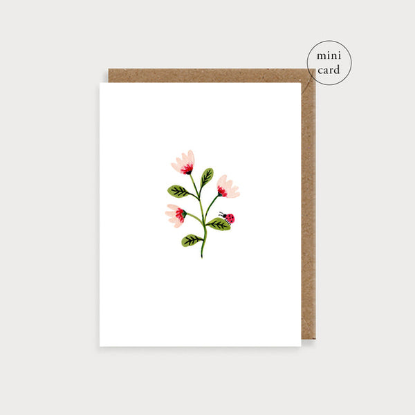 Flowers and Ladybird Mini Card