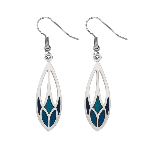 Blue Rosebud Earrings