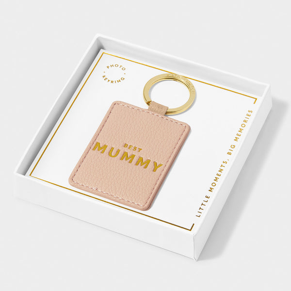 Boxed Photo Keyring 'Best Mummy' in Nude Pink